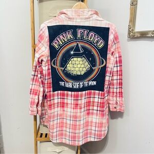 Custom Upcycled Bleached Flannel Shirt